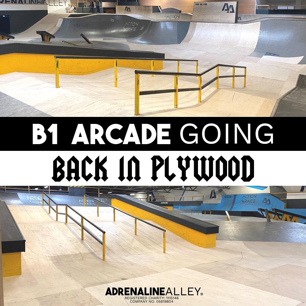 B1 ARCADE TO HAVE A PLYWOOD SURFACE