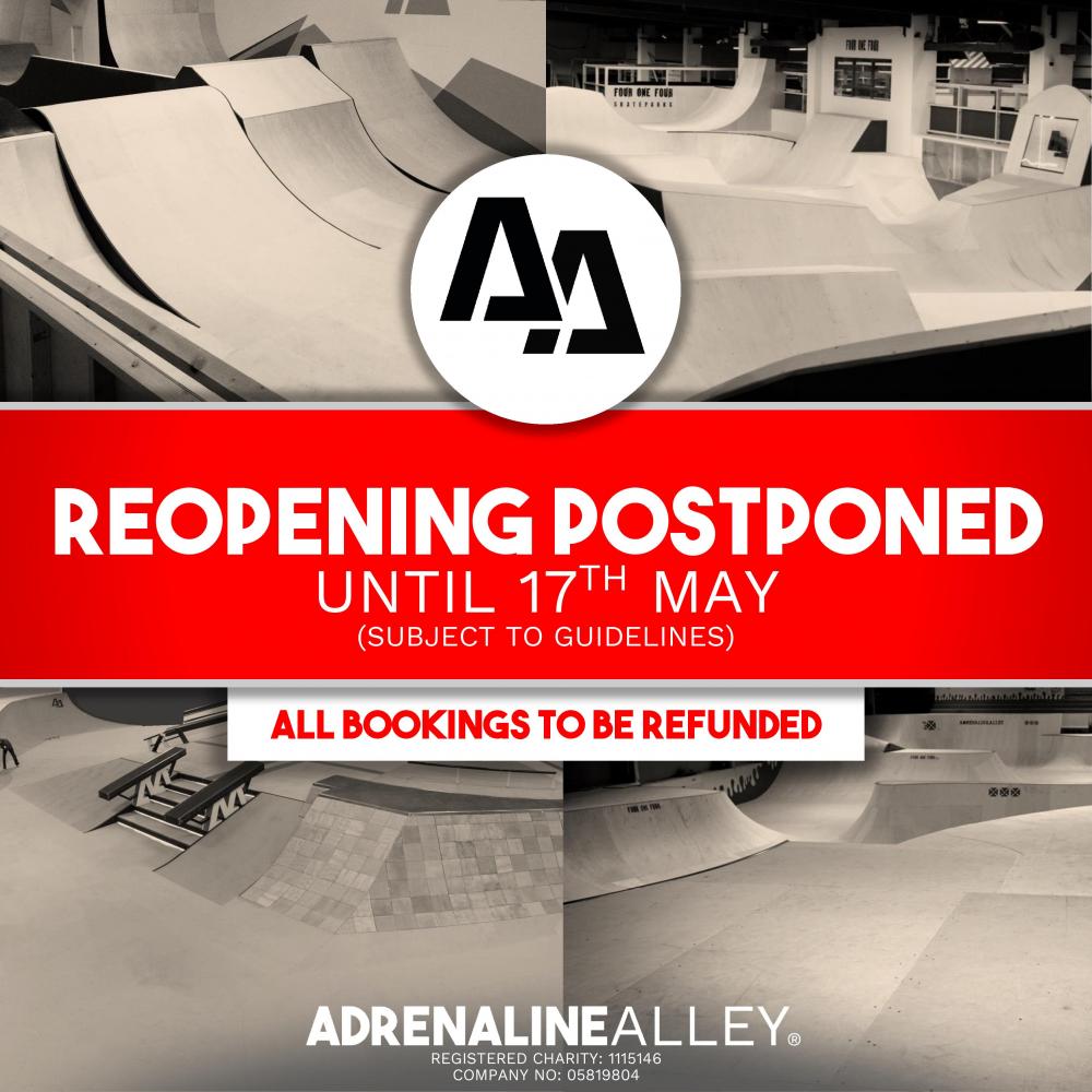REOPENING POSTPONED UNTIL 17TH MAY